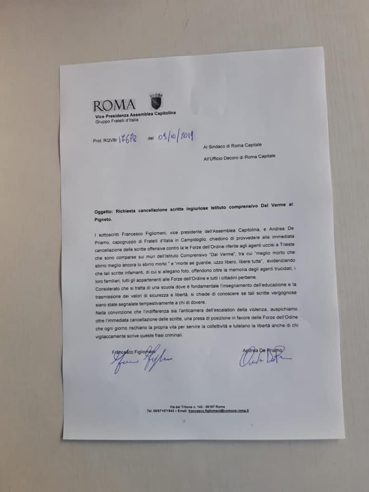20191009ScritteRazzistePolizziotti
