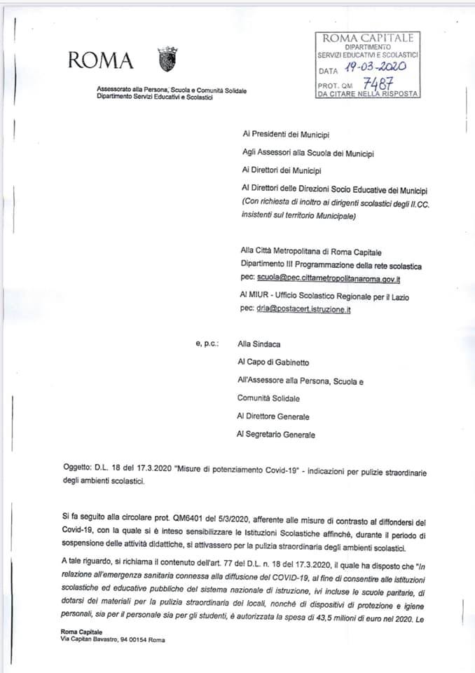 20200319PuliziaScuole
